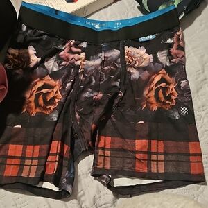 Stance Men's Floral Plaid Boxer Briefs - Black and Brown